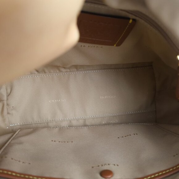 Coach Badge Jacquard Elise Satchel Chalk Taupe - Picture 14 of 16